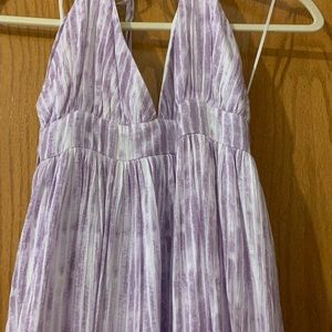 Purple Tie Dye Backless Dress